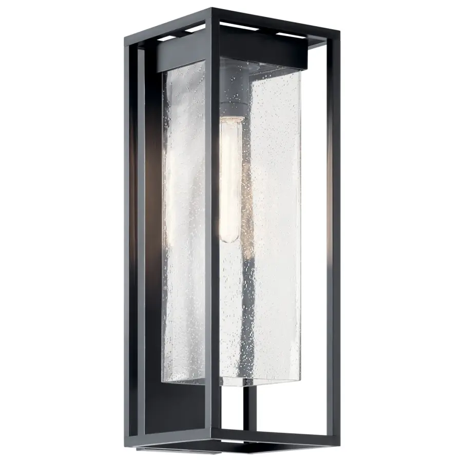 Mercer 24" Outdoor Wall Light in Black with Silver Highlights