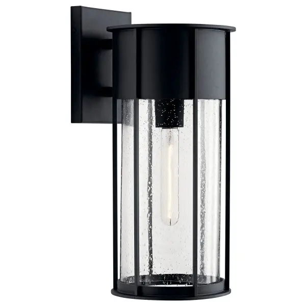 The Camillo combines timeless design with modern durability. Its textured black finish and clear seeded glass create visual interest while providing reliable outdoor illumination. Wet-rated for all weather conditions.