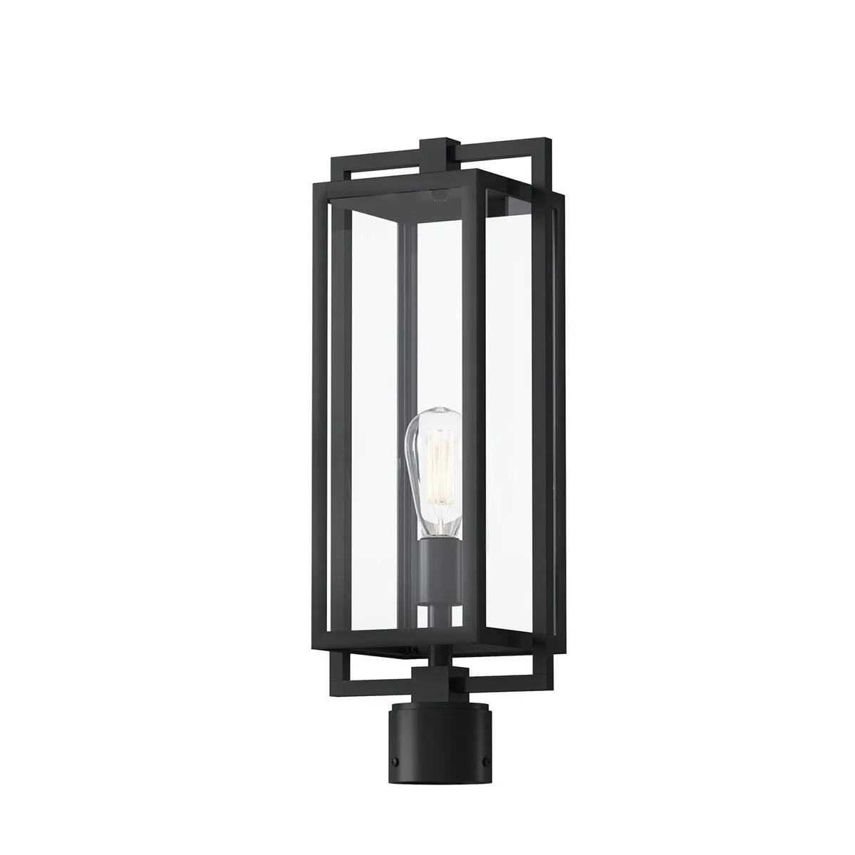 Goson One Light Outdoor Post Mount in Black