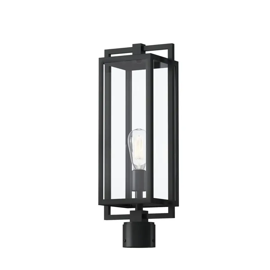 Goson One Light Outdoor Post Mount in Black