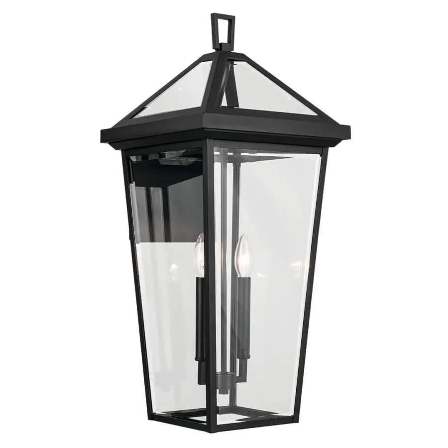Classic European-Inspired Outdoor Wall Sconce with Beveled Glass - Image 1
