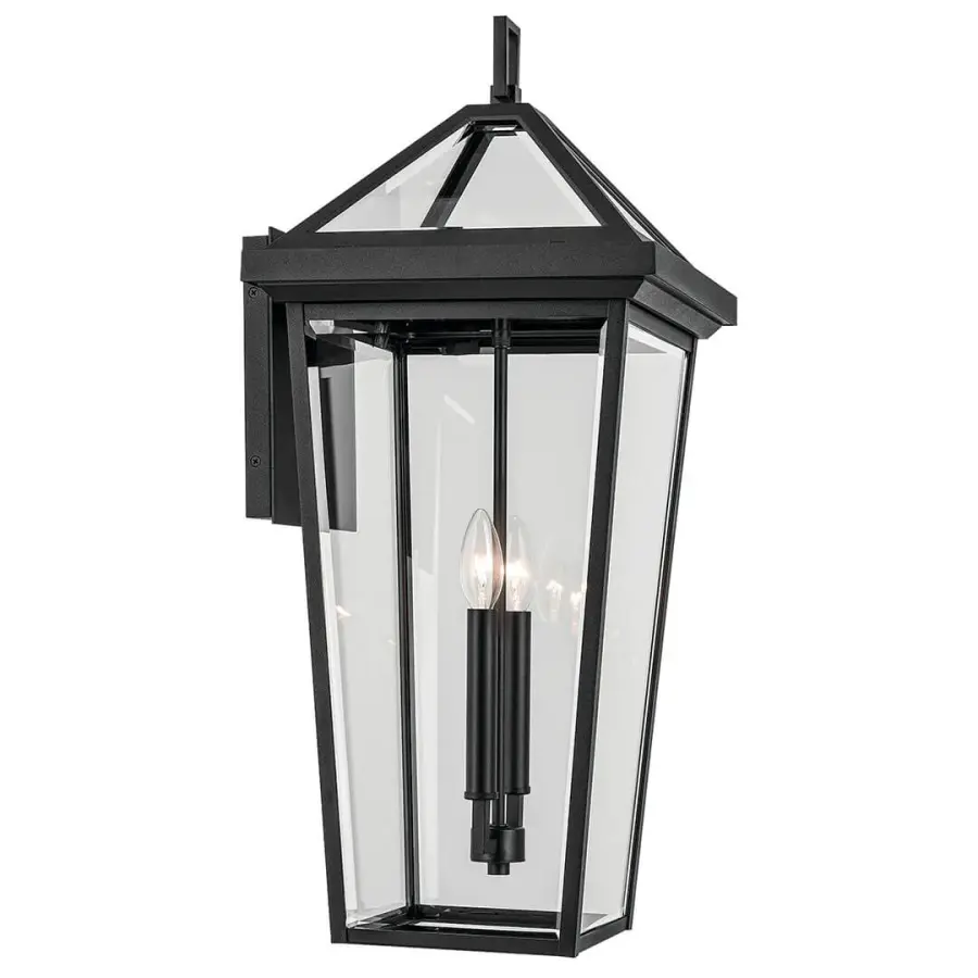 Classic European-Inspired Outdoor Wall Sconce with Beveled Glass - Image 3