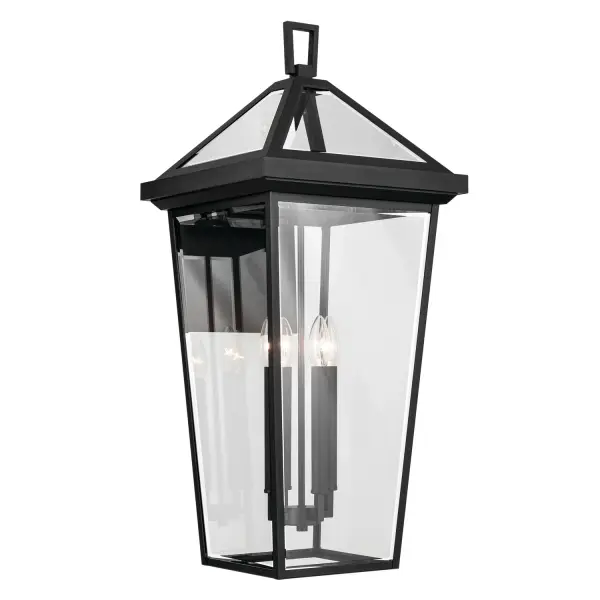 Regence Four Light Outdoor Wall Mount in Textured Black