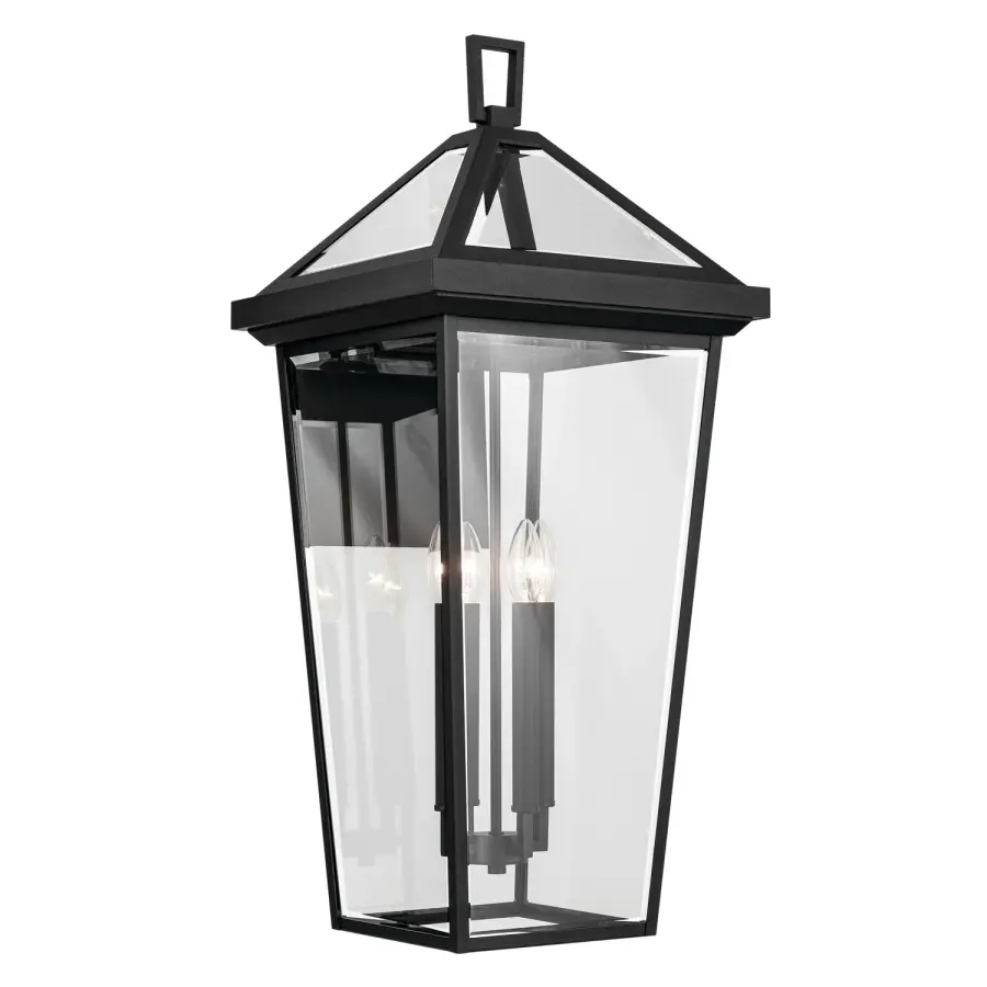 Regence Four Light Outdoor Wall Mount in Textured Black