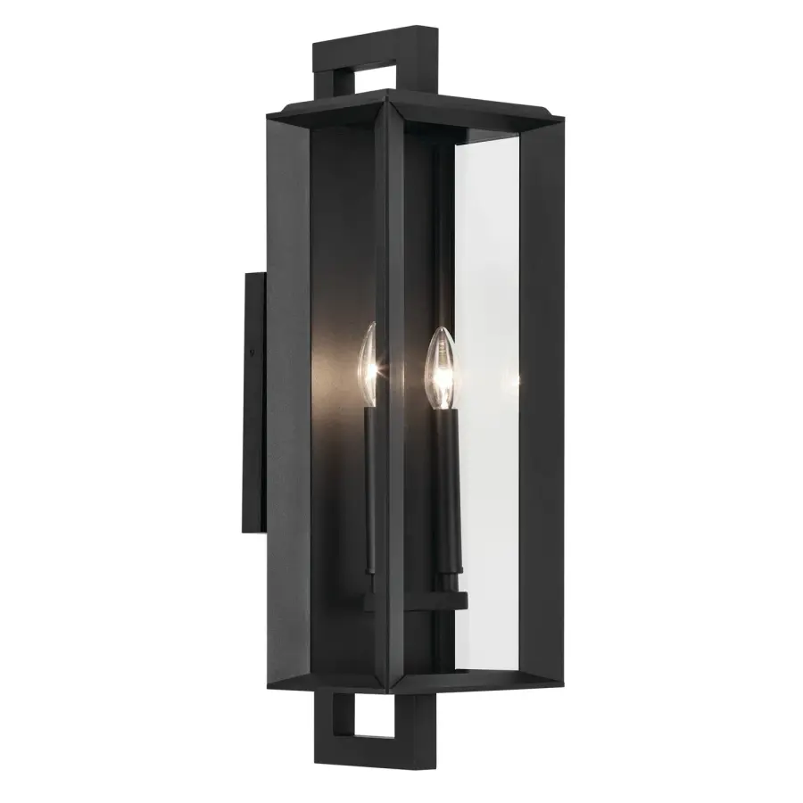 Kroft Two Light Outdoor Wall Mount in Textured Black