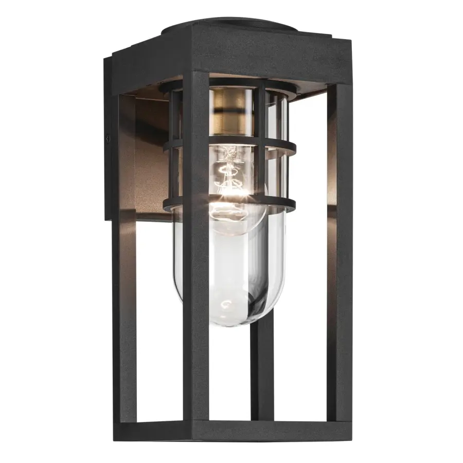 Hone Outdoor Wall Light in Textured Black