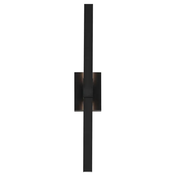 The Nocar combines modern design with practical functionality, featuring energy-efficient integrated LED technology and ADA compliance. Its 30-inch height makes a bold architectural statement while the textured black finish resists outdoor elements. - alternate view