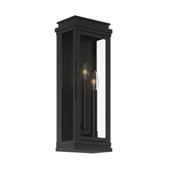 The Lundon three-light wall mount combines traditional lantern styling with modern wet-rated performance. Its compact 6.5-inch width and clear glass panels make it ideal for flanking doorways or illuminating outdoor spaces.