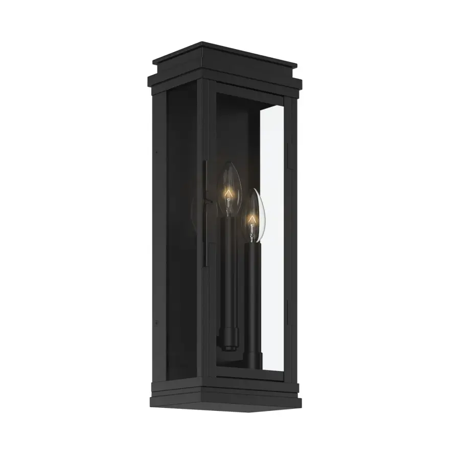 Lundon Three Light Outdoor Wall Mount in Black
