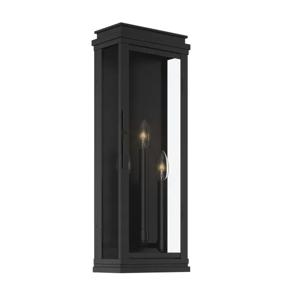 Lundon Three Light Outdoor Wall Mount in Black