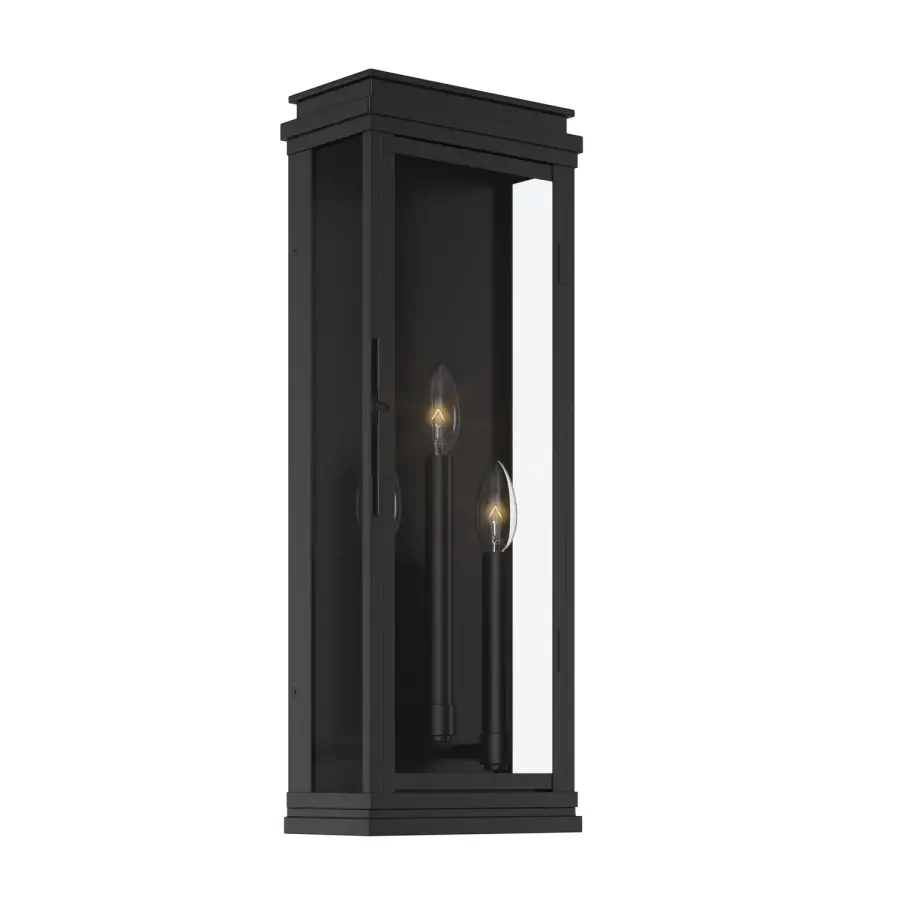 Lundon Three Light Outdoor Wall Mount in Black