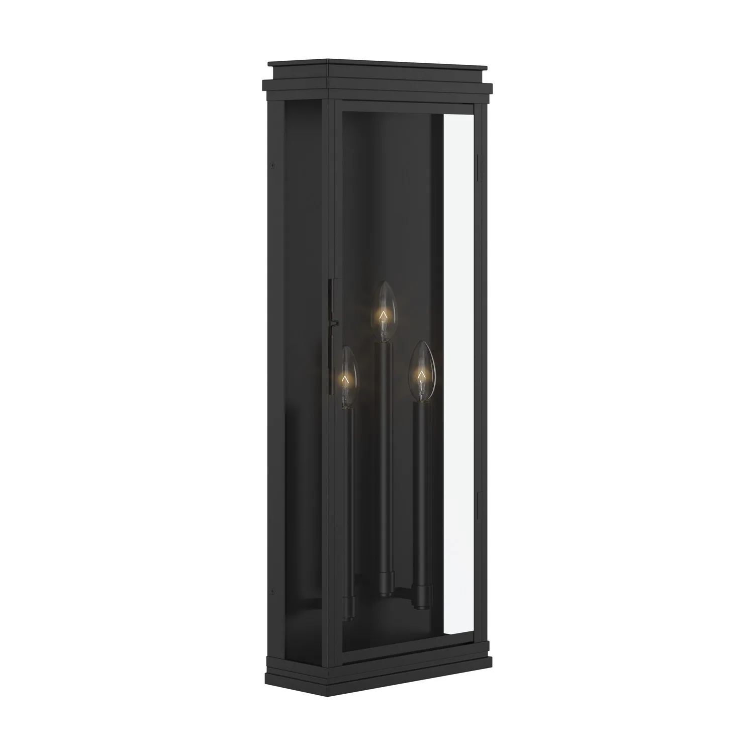 Lundon Three Light Outdoor Wall Mount in Black