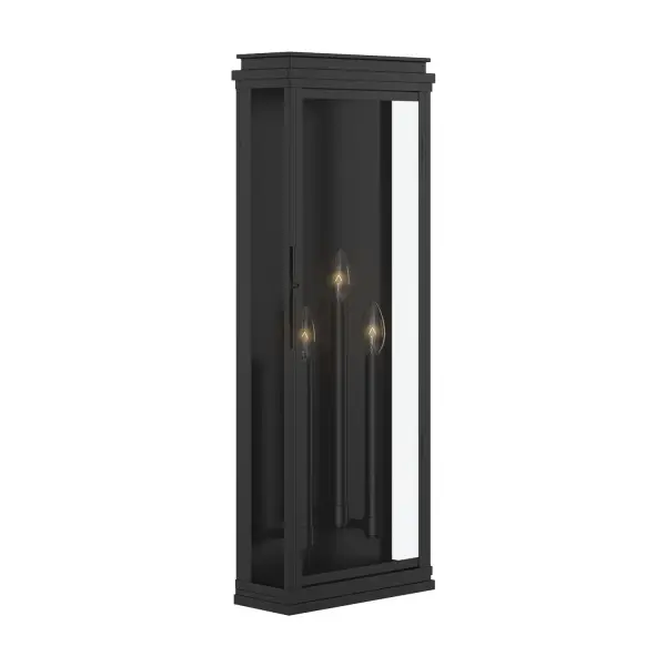 Lundon Three Light Outdoor Wall Mount in Black