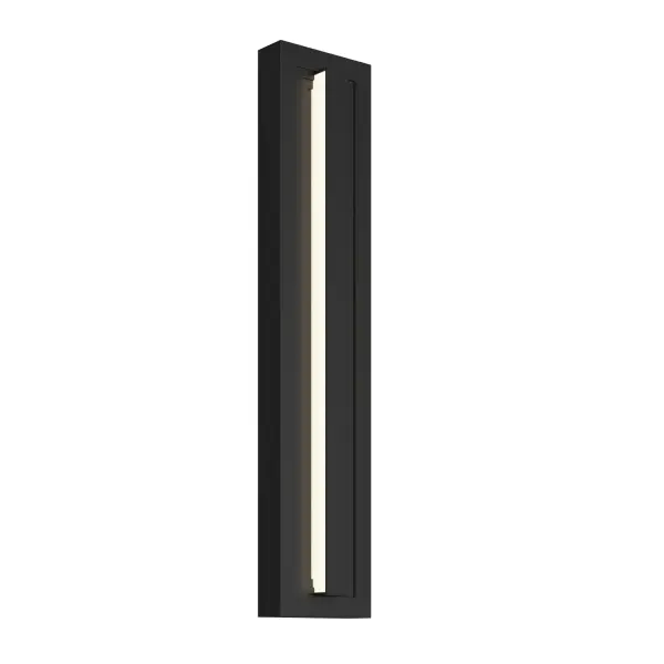 The Arik LED wall mount delivers modern architectural lighting with integrated LED technology and wet-rated durability. Its slim 2.75-inch profile and 26.5-inch vertical presence create dramatic outdoor illumination.