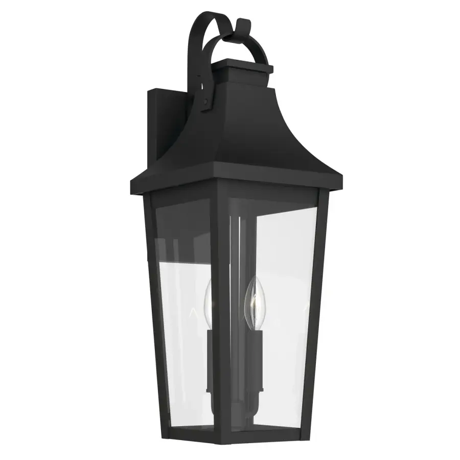 Cleary Two Light Outdoor Wall Mount in Textured Black