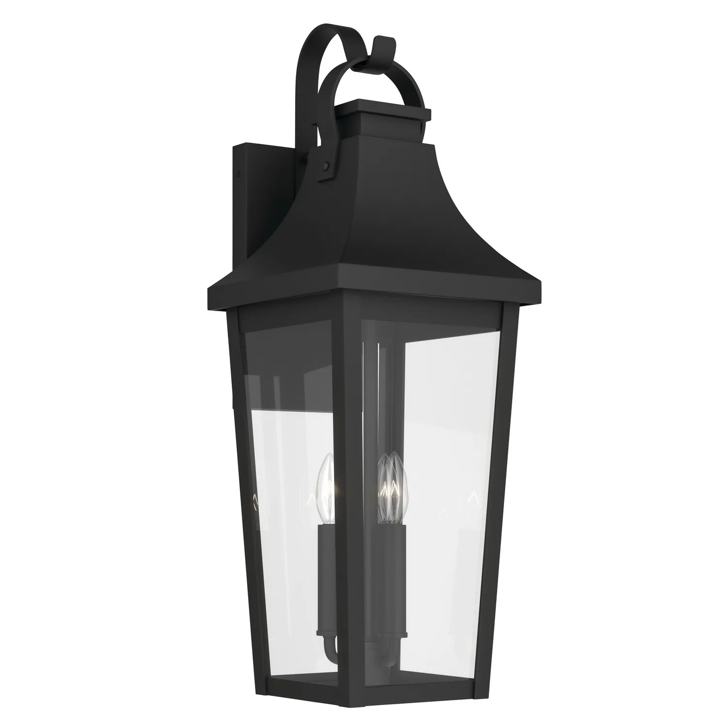 Cleary Three Light Outdoor Wall Mount in Textured Black