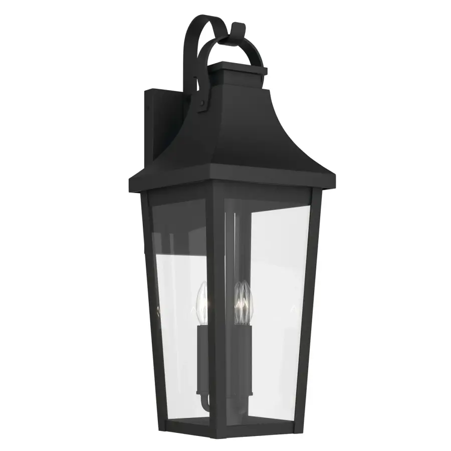 Cleary Three Light Outdoor Wall Mount in Textured Black