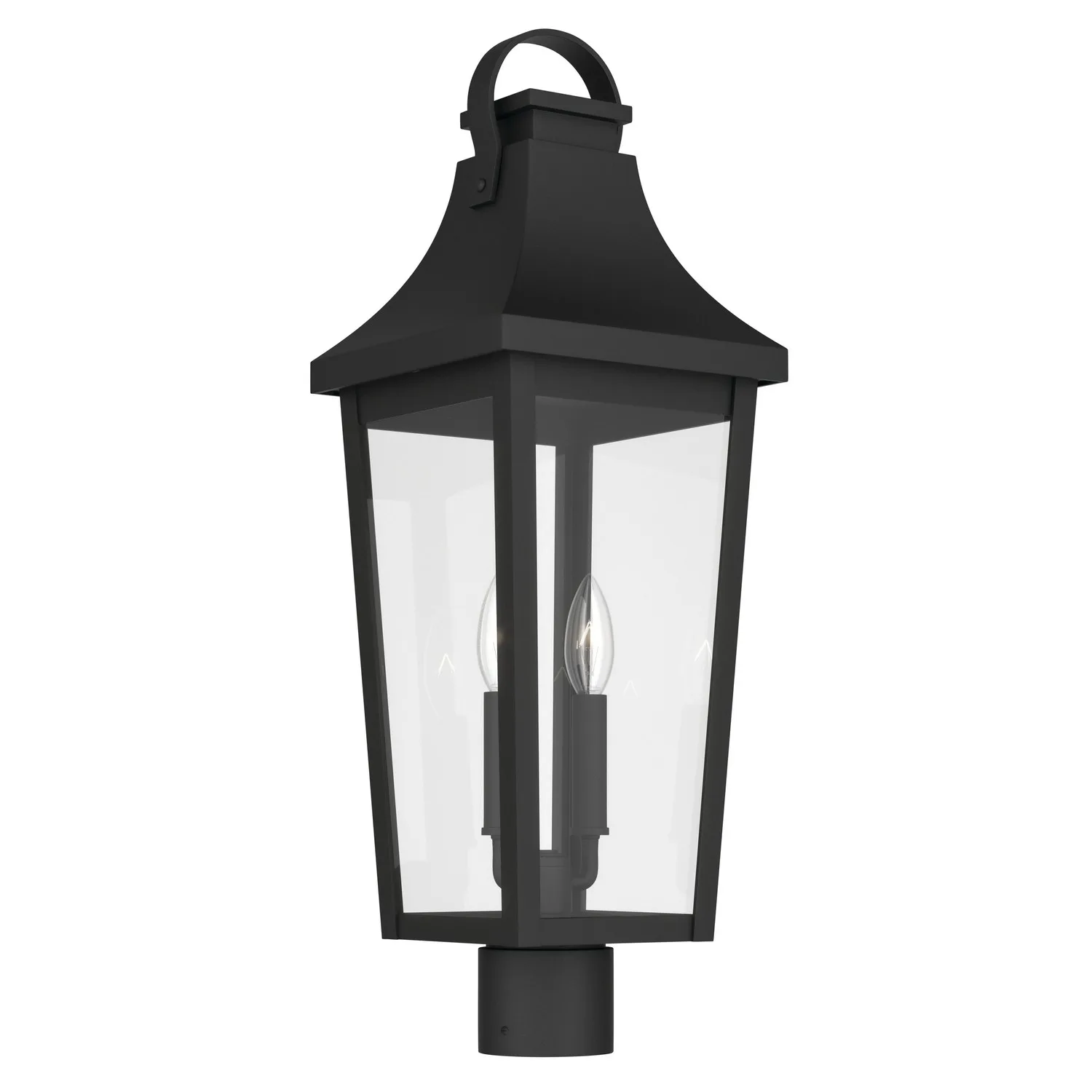 Cleary Two Light Outdoor Post Lantern in Textured Black
