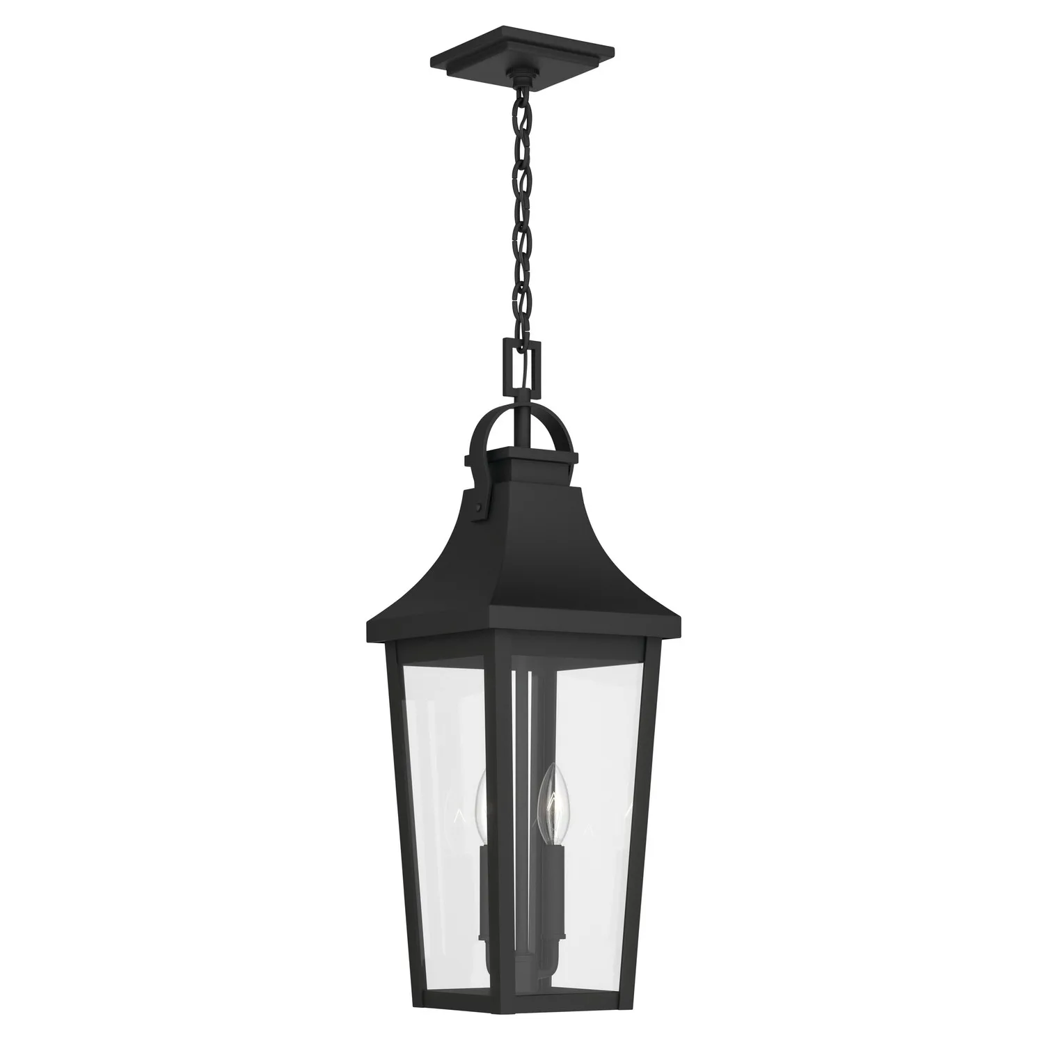 Cleary Two Light Outdoor Pendant in Textured Black