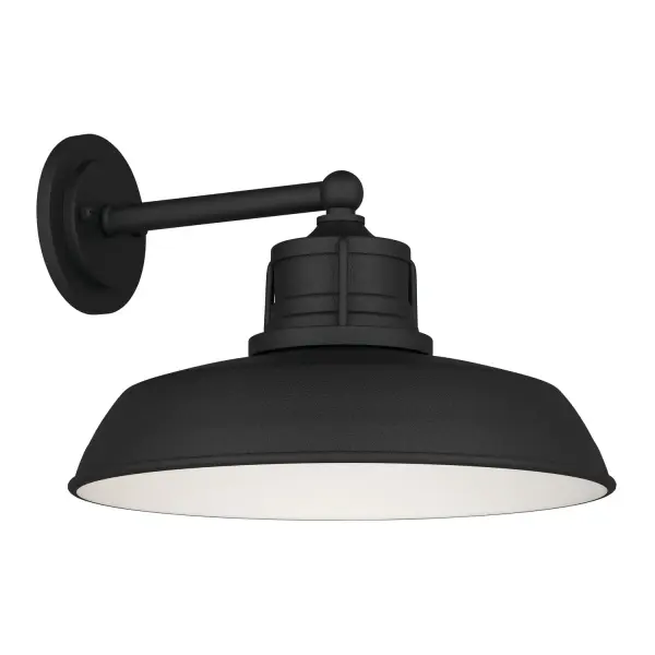 The Fielding outdoor wall mount combines farmhouse charm with industrial durability. Its textured black aluminum construction and wet-rated design make it ideal for exposed outdoor locations while adding architectural character.