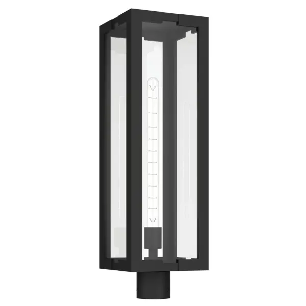 Calen One Light Outdoor Post Lantern in Textured Black