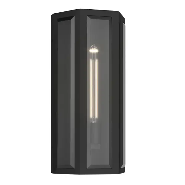 The Berens outdoor wall sconce combines traditional styling with modern durability. Its textured black aluminum construction and clear beveled glass create timeless curb appeal while the wet-rated design ensures reliable performance in any weather.