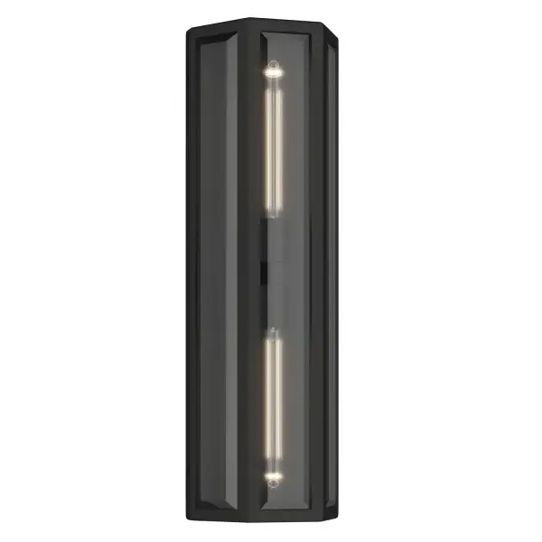 The Berens outdoor wall sconce combines traditional lantern styling with modern durability. Its textured black aluminum finish and clear beveled glass create timeless curb appeal while wet-rated construction ensures reliable performance.