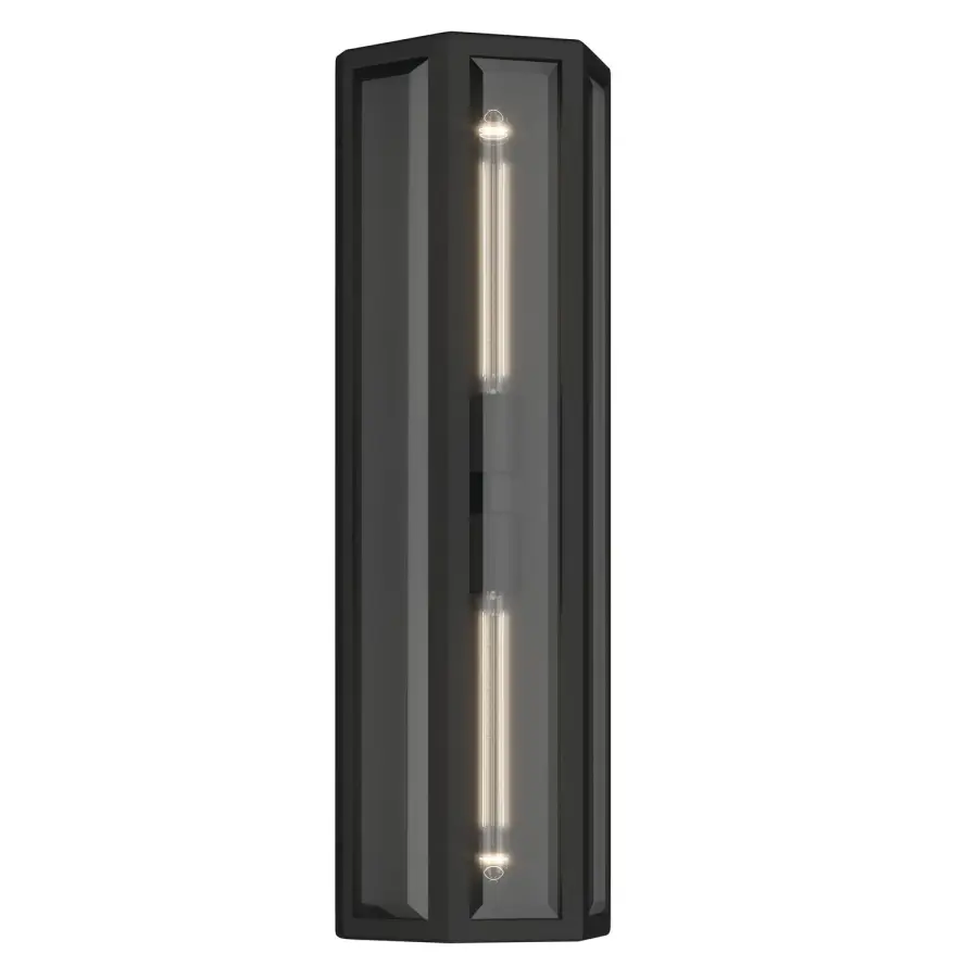 Berens Two Light Outdoor Wall Mount in Textured Black