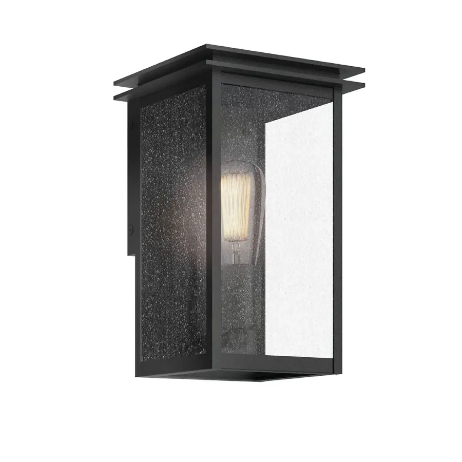Charming Farmhouse-Style Outdoor Wall Light with Seeded Glass - Image 1