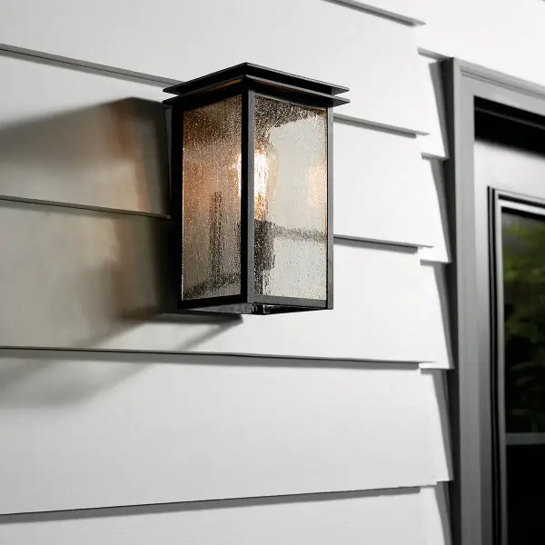 Charming Farmhouse-Style Outdoor Wall Light with Seeded Glass - Image 5