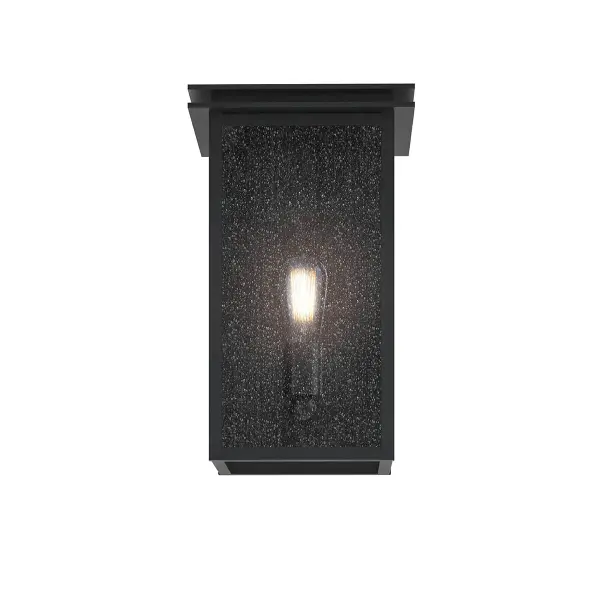 Charming Farmhouse-Style Outdoor Wall Light with Seeded Glass - Image 3