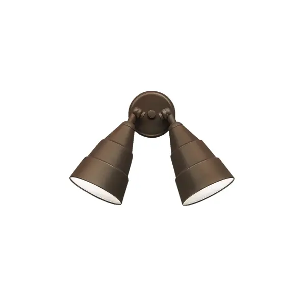 Two Light Outdoor Wall Mount Spotlight in Architectural Bronze