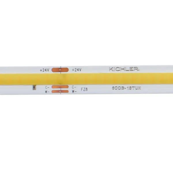 The 6T Series COB Tunable Tape Light delivers 16 feet of continuous, dot-free illumination with adjustable color temperature from warm 2700K to cool 6500K. Perfect for under-cabinet, cove, and accent lighting applications. - alternate view