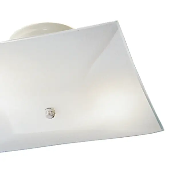 The Ceiling Space flush mount delivers clean, functional lighting in a compact 11.75" profile. Its white finish and etched glass shade provide soft, diffused illumination ideal for hallways, closets, and utility areas. - alternate view