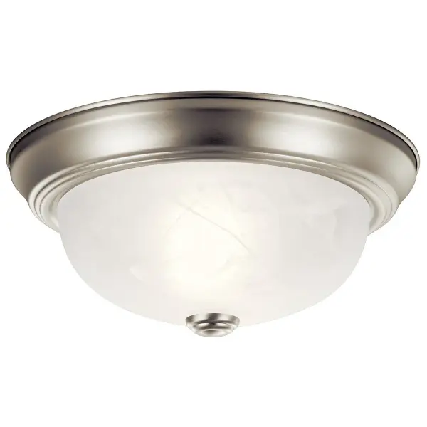 Brushed Nickel Alabaster Glass Flush Mount Ceiling Light