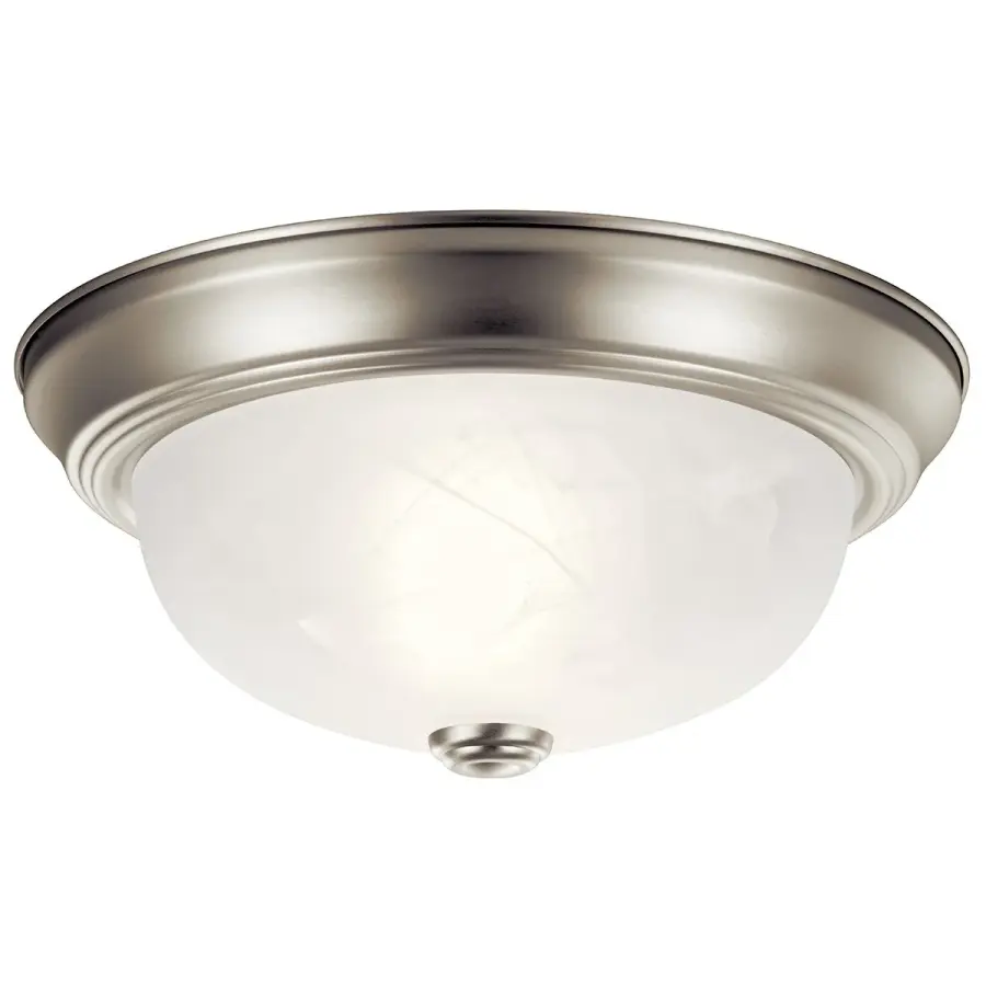 Brushed Nickel Alabaster Glass Flush Mount Ceiling Light