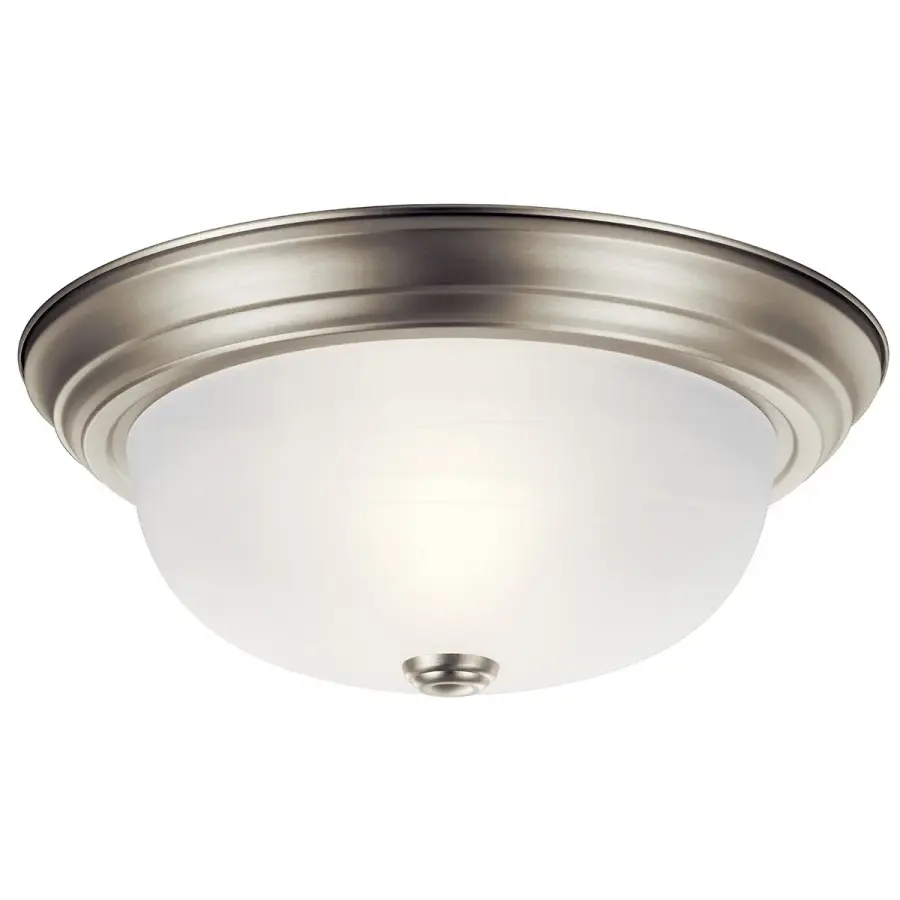 Brushed Nickel Alabaster Glass Flush Mount Ceiling Light - Image 1