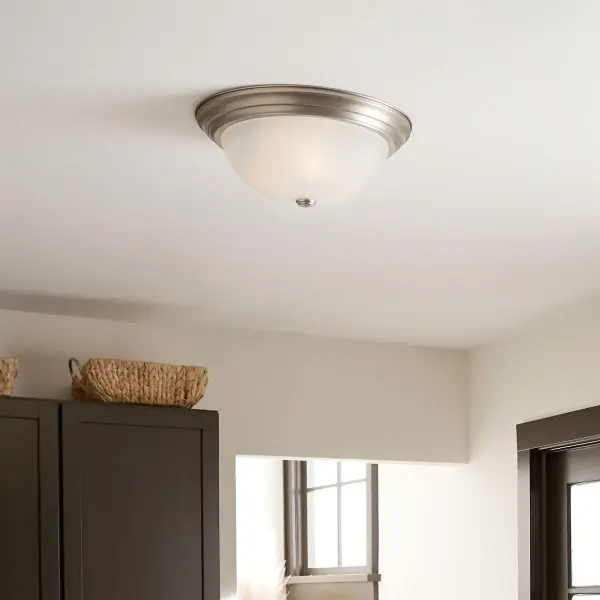 Brushed Nickel 3-Light Flush Mount Ceiling Light - Image 4