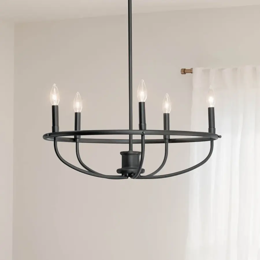 Bethel 5-Light Chandelier in Black - Image 5