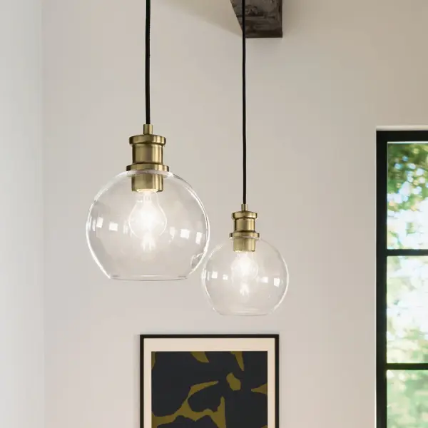 Clove Mini Pendant in Black & Brushed Natural Brass - Image 4