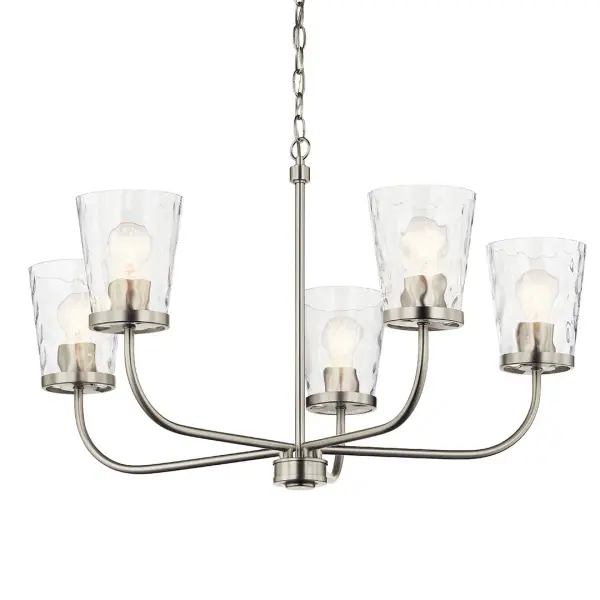 Elegant Coastal-Inspired Chandelier with Water Glass Shades - Image 1