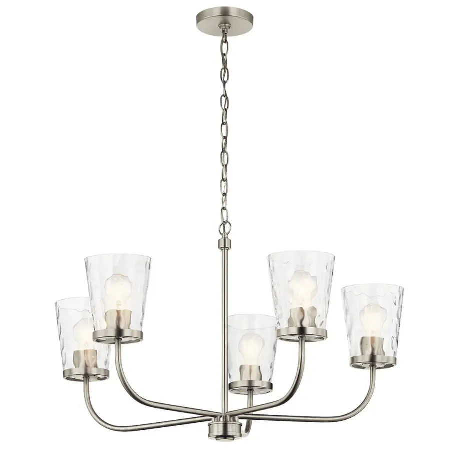 Elegant Coastal-Inspired Chandelier with Water Glass Shades - Image 2