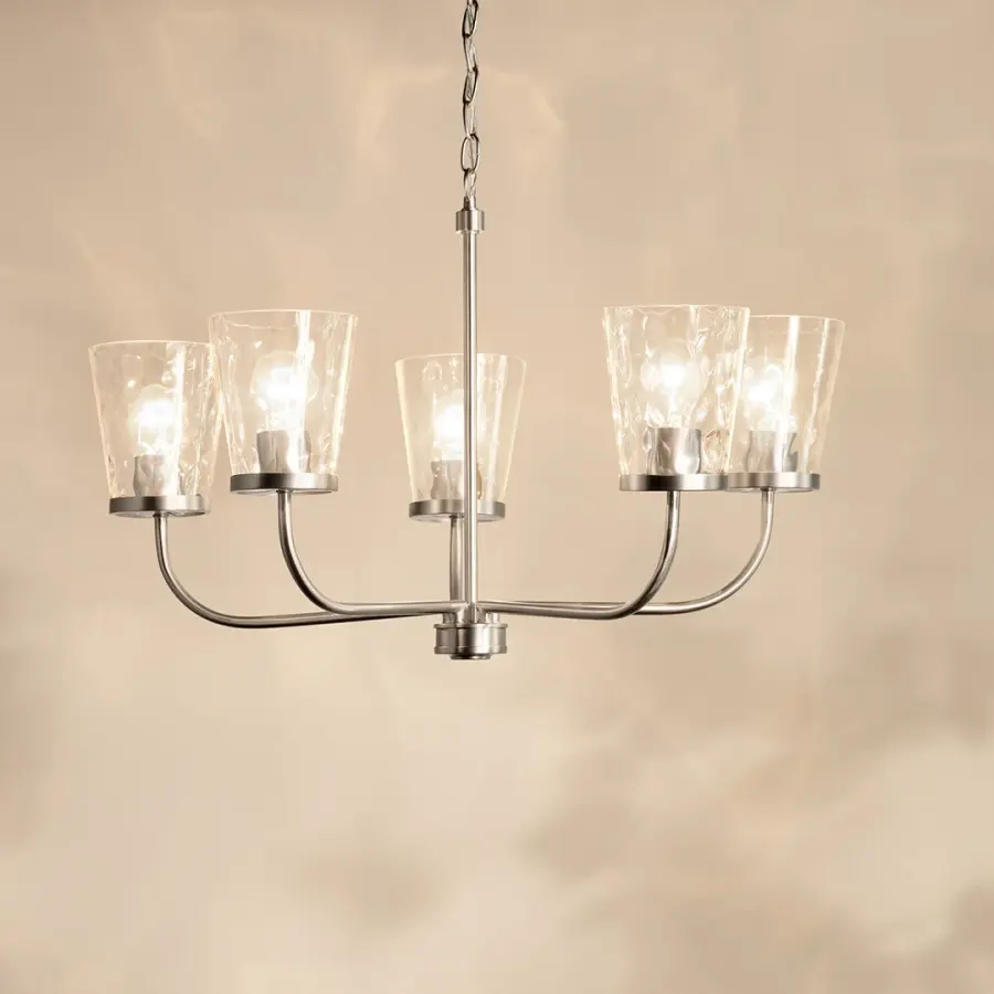 Elegant Coastal-Inspired Chandelier with Water Glass Shades - Image 6