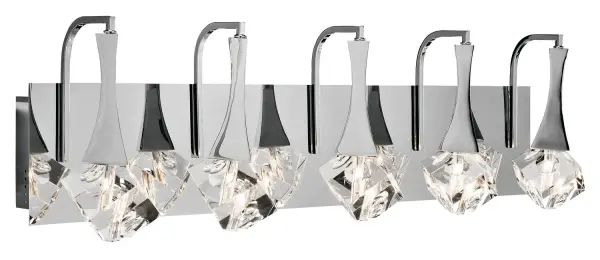 Rockne LED 5-Light Bath Vanity in Chrome