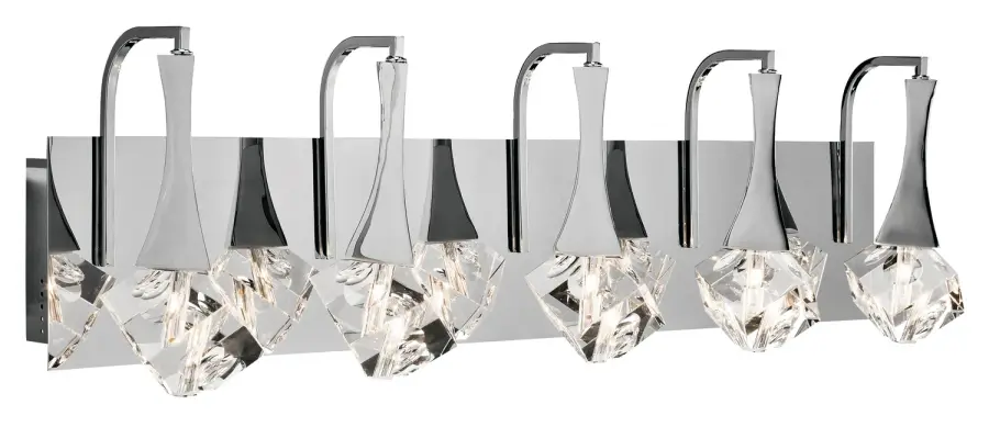 Rockne LED 5-Light Bath Vanity in Chrome