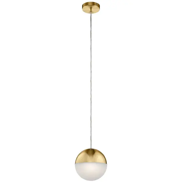The Moonlit mini pendant delivers sophisticated ambient lighting through its etched acrylic orb and champagne gold finish. Its compact 8-inch size makes it ideal for multiples over islands or as accent lighting in smaller spaces.
