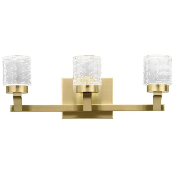 Rene 3-Light LED Bath Vanity Light in Champagne Gold