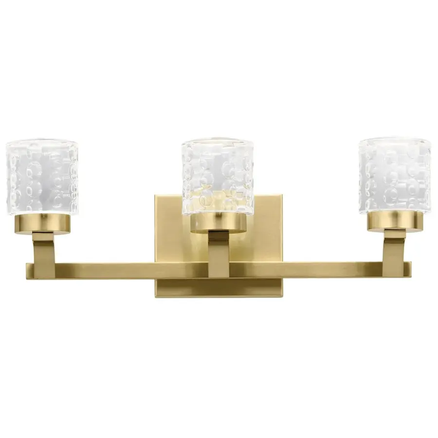 Rene 3-Light LED Bath Vanity Light in Champagne Gold