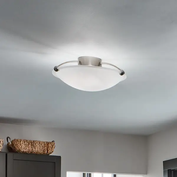 Brushed Nickel Semi-Flush Mount Ceiling Light - Image 3