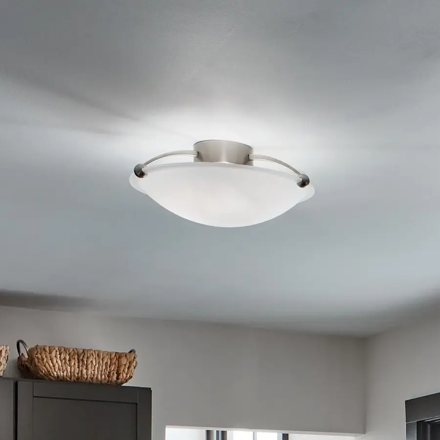Brushed Nickel Semi-Flush Mount Ceiling Light - Image 3